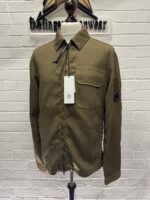 C.P COMPANY 256A Nylon Doube Weave Overshirt in vintage khaki - Image 6
