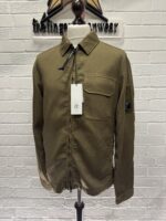 C.P COMPANY 256A Nylon Doube Weave Overshirt in vintage khaki - Image 6
