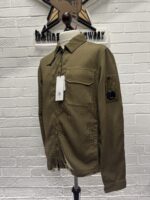 C.P COMPANY 256A Nylon Doube Weave Overshirt in vintage khaki - Image 8