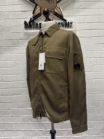 C.P COMPANY 256A Nylon Doube Weave Overshirt in vintage khaki - Image 8