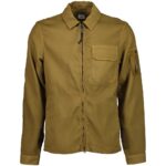 C.P COMPANY 256A Nylon Doube Weave Overshirt in vintage khaki - Image 3