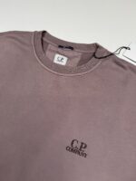 Cp Company 153A Brushed Emerized Diagonal Fleece Sweatshirt in Purple Dove Mauve. - Image 9