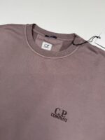 Cp Company 153A Brushed Emerized Diagonal Fleece Sweatshirt in Purple Dove Mauve. - Image 9