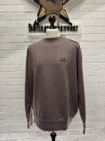 Cp Company 153A Brushed Emerized Diagonal Fleece Sweatshirt in Purple Dove Mauve. - Image 12