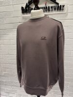 Cp Company 153A Brushed Emerized Diagonal Fleece Sweatshirt in Purple Dove Mauve. - Image 13