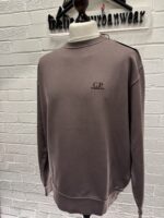 Cp Company 153A Brushed Emerized Diagonal Fleece Sweatshirt in Purple Dove Mauve. - Image 13