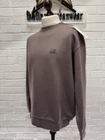 Cp Company 153A Brushed Emerized Diagonal Fleece Sweatshirt in Purple Dove Mauve. - Image 14