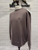 Cp Company 153A Brushed Emerized Diagonal Fleece Sweatshirt in Purple Dove Mauve. - Image 14