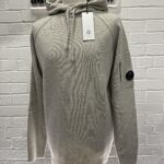 C.P. Company 149A Knitwear Hooded lambswool GRS pull over-  Melange Grey