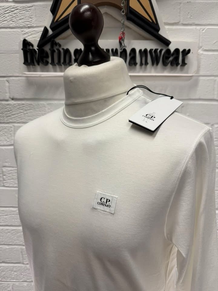 img_9773-3 CP Company 055A Mercerized Light Jersey 70/2 T-Shirt in White - Image 1