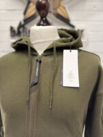 CP Company 025A Diagonal Raised Fleece Hood Open Zipped Sweatshirt in Green  - Small / 21” p2p - Image 5