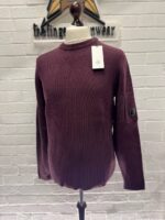 C.P. Company 044A Wool crew neck full rib pull over in potent purple  - Large / P2P 22” - Image 5