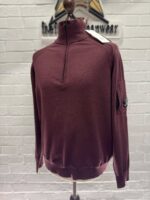 CP COMPANY 193A WOOL 1/4 ZIP LENS KNIT PULLOVER IN POTENT PUTPLE 790 - Image 4