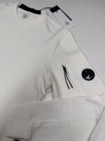 CP COMPANY 023A Diagonal Raised Fleece Crew neck Sweatshirt in White   -   Medium / P2P 21” - Image 2
