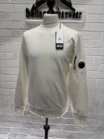 CP COMPANY 023A Diagonal Raised Fleece Crew neck Sweatshirt in White   -   Medium / P2P 21” - Image 3