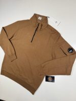 CP company 059A  Light Fleece 1/4 zip Sweatshirt in Brown - Image 3
