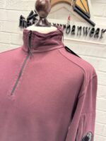 CP company 059A  Light Fleece 1/4 zip Sweatshirt in Potent Purple - Image 7