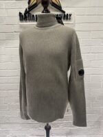 C.P. Company 184A Turtleneck Full Rib merino wool pull over in Vintage Khaki - Image 6