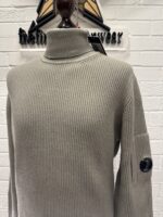 C.P. Company 184A Turtleneck Full Rib merino wool pull over in Vintage Khaki - Image 7