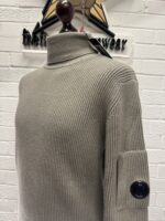 C.P. Company 184A Turtleneck Full Rib merino wool pull over in Vintage Khaki - Image 9