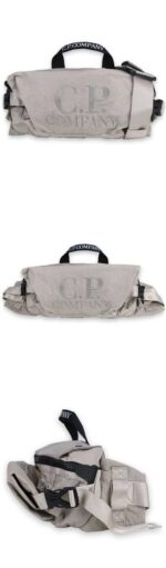 CP Company  Embroidered Logo Plain Paper Touch Belt Bag - Vintage Khaki - Image 7