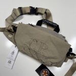 CP Company  Embroidered Logo Plain Paper Touch Belt Bag - Vintage Khaki