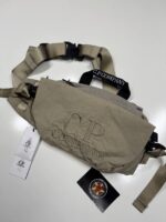 CP Company  Embroidered Logo Plain Paper Touch Belt Bag - Vintage Khaki