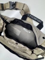 CP Company  Embroidered Logo Plain Paper Touch Belt Bag - Vintage Khaki - Image 3