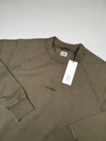 Cp Company 153A Brushed Emerized Diagonal Fleece Sweatshirt in Grape Leaf   -  XL / P2P 25.5” - Image 3