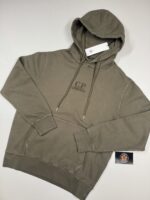 CP Company 061B Brushed & Emerized Diagonal Fleece Hoodie in Green / 674