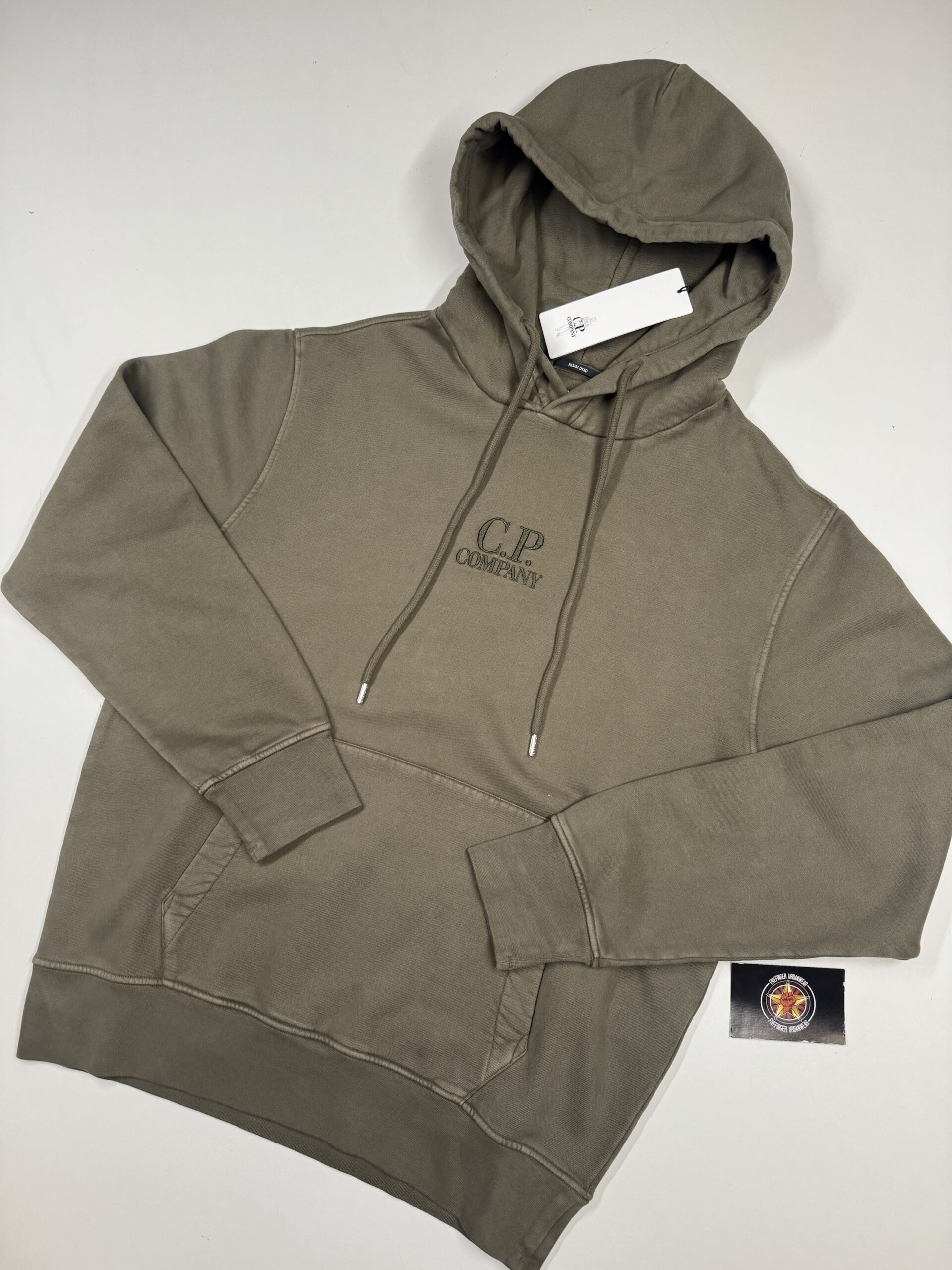 img_0667 CP Company 061B Brushed & Emerized Diagonal Fleece Hoodie in Green / 674 - Image 1