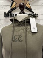 CP Company 061B Brushed & Emerized Diagonal Fleece Hoodie in Green / 674 - Image 5