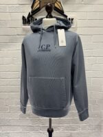 CP Company 061B Brushed & Emerized Diagonal Fleece Hoodie in Blue / 851   -  Small.      / P2P 22” - Image 3