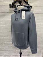 CP Company 061B Brushed & Emerized Diagonal Fleece Hoodie in Blue / 851   -  Small.      / P2P 22” - Image 5