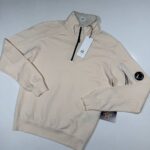 CP company 035A Light Fleece 1/4 zip Sweatshirt in Pistachio    -   XS / P2P 20”.