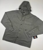 C.P. Company 162A Armored Stretch Satin Hooded Buttoned Overshirt in Grape Leaf  / 674