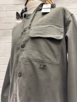 C.P. Company 162A Armored Stretch Satin Hooded Buttoned Overshirt in Grape Leaf  / 674 - Image 4