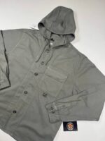 C.P. Company 162A Armored Stretch Satin Hooded Buttoned Overshirt in Grape Leaf  / 674 - Image 7