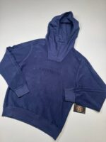 CP Company 274A Brushed & Emerized Diagonal Fleece hooded Sweatshirt in Blue.