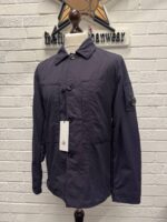 C.P. Company 157A Diagonal Flatt Nylon Overshirt in Blueprint. - Image 3