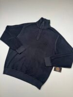 CP Company 1/4 zip Brushed & Emerized Diagonal Fleece Sweatshirt in Black Sand    -  Large. / P2P 24”.