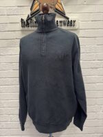 CP Company 1/4 zip Brushed & Emerized Diagonal Fleece Sweatshirt in Black Sand    -  Large. / P2P 24”. - Image 2
