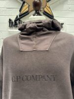 CP Company 274A Brushed & Emerized Diagonal Fleece hooded Sweatshirt in Boulevard - Image 6