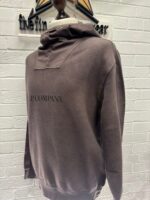 CP Company 274A Brushed & Emerized Diagonal Fleece hooded Sweatshirt in Boulevard - Image 8