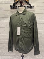 C.P. COMPANY 090A Chrome-R Zipped Overshirt in GREEN / 674 - Image 8
