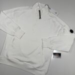 CP Company 027A Diagonal Raised Fleece 1/4 zip Sweatshirt -White / 103