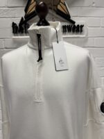 CP Company 027A Diagonal Raised Fleece 1/4 zip Sweatshirt -White / 103 - Image 6