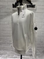 CP Company 027A Diagonal Raised Fleece 1/4 zip Sweatshirt -White / 103 - Image 8