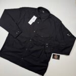 CP COMPANY 126A ORGANIC GABARDINE BUTTONED UTILITY OVERSHIRT IN NAVY / 888  -   Small / P2P 21”