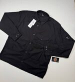 CP COMPANY 126A ORGANIC GABARDINE BUTTONED UTILITY OVERSHIRT IN NAVY / 888  -   Small / P2P 21”